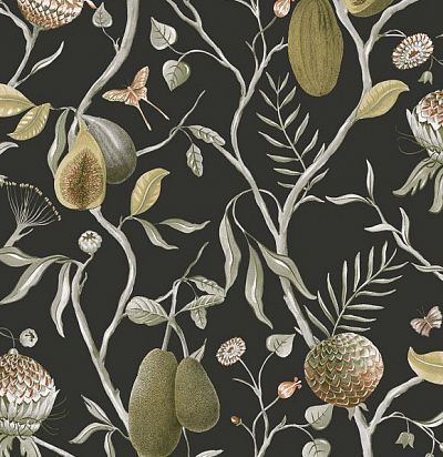 Папайя на ветках, сочетание классической и цифровой технике нанесения. Khroma