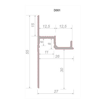 Универсальный теневой профиль D001A анодированный чёрный Decaro - 1