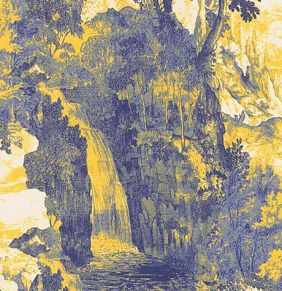 обои в сине-желтой гамме 228549 Rasch Textil