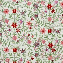 Фото: Шелковая ткань с цветочной вышивкой Sabina Pansy Cream- Ампир Декор