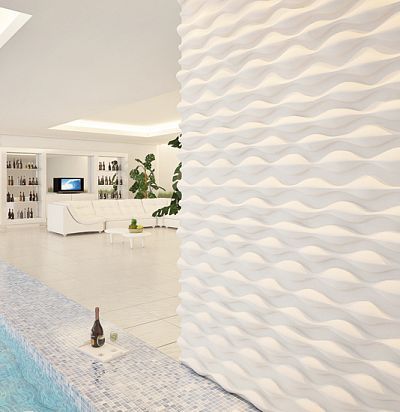 M-0016 3D  Drop Дизайнерская панель из гипса  - 1