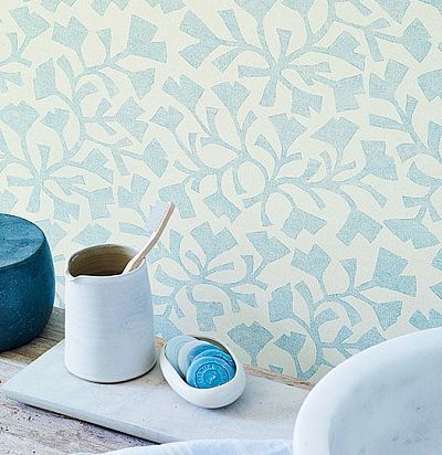 голубые обои для спальни 213736 Sanderson - 1