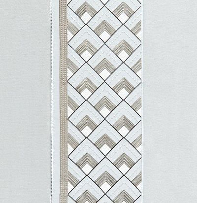 ткань современная плотная  с вышитым геометрическим узором 15467-992 Zimmer+Rohde