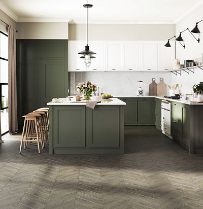 15282 Паркетная доска дуб Chevron Nordic S Lava Grey ESTA Parket - 1