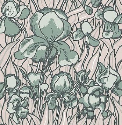 обои с розовыми ирисами FP1042 ARTE