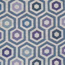 Фото: Обивочная ткань с геометрическим узором Kizzy Blueberry- Ампир Декор