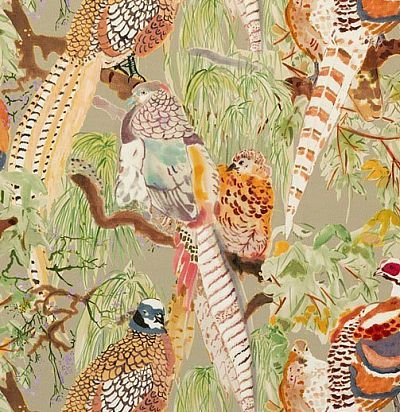 ткань из хлопка с принтом птицы FD268K102 Mulberry