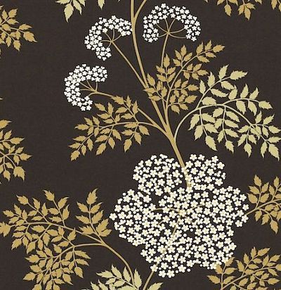 черные обои с цветами DOPWCO101 Sanderson
