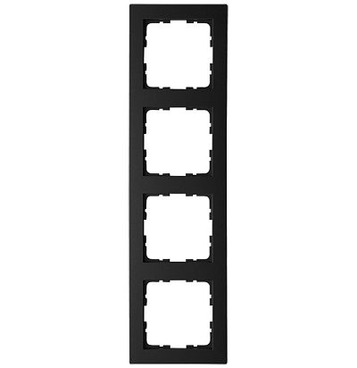 Рамка G-Classic  4-постовая, цвет черный матовый (soft touch) Jasmart