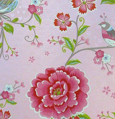 Обои с пионами и птицами 300160 