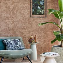 Фото: Обои современные дизайнерские крупный узор из листьев пальмы  317303- Ампир Декор