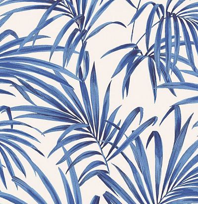 Обои современные дизайнерские крупные синие листья пальмы LOT106 Khroma Zoom