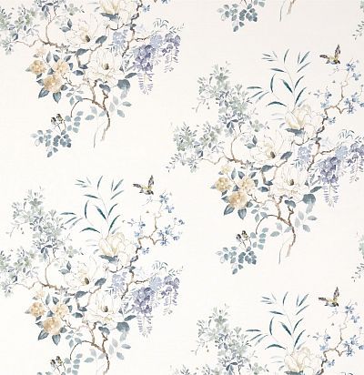 Портьера из Англии 226293 Magnolia & Blossom Mineral/Teal Sanderson