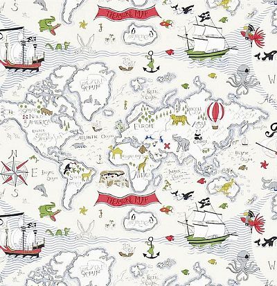 обои с картой для детской 214040 Sanderson