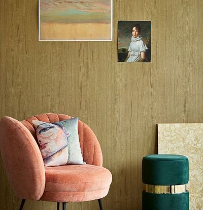 Обои однотонные с имитацией фактуры ткани 307337  - 1