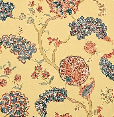 желтые обои с индийскими узорами DCAVPA104 Sanderson