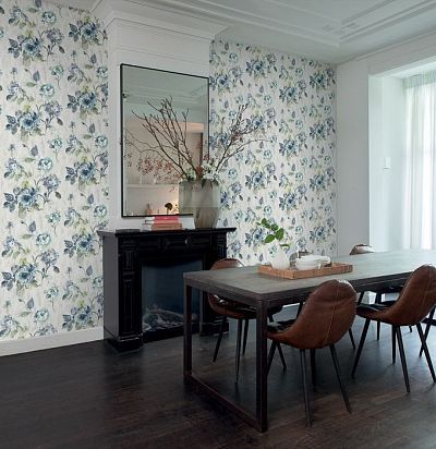 обои с голубыми цветами 228501 Rasch Textil - 1