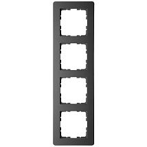 Фото: Рамка G-Flex  4-постовая,цвет черный матовый (soft touch)- Ампир Декор