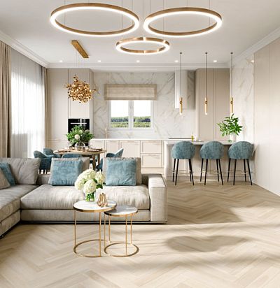 24010 Паркетная доска ясень Herringbone Elegant Frost Ivory Pores ESTA Parket - 1