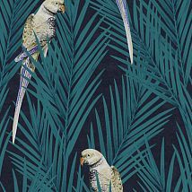 Фото: Яркие попугаи в монохромных джунглях, имитация объема в сложной технике нанесения чернил.- Ампир Декор