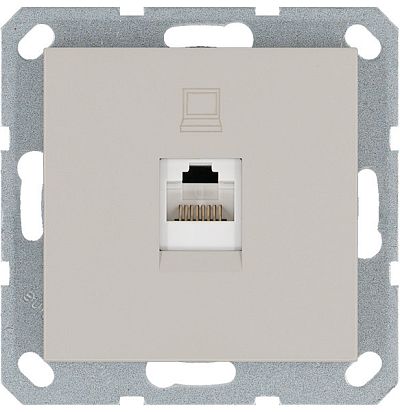 Телефонная розетка RJ11 с накладкой, цвет Тауп Jasmart