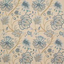 Фото: Льняная ткань с вышитым узором F4102/04- Ампир Декор