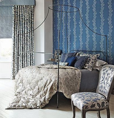 синие полосатые обои 213039 Sanderson - 1