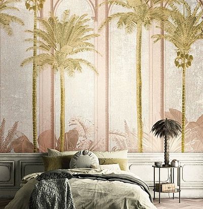 Панно крупные пальмы на розовом фоне DGHAV1031 Khroma - 1