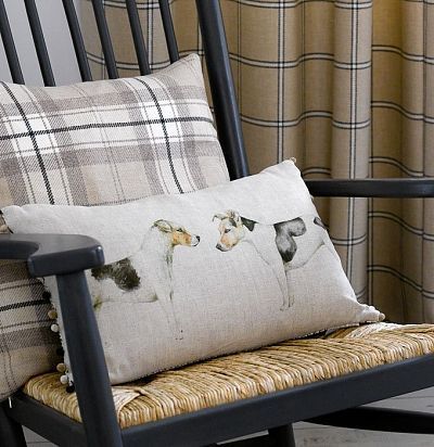 Портьерная ткань в клетку Ettrick Coal  - 1