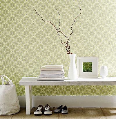 зеленые обои с орнаментом 213721 Sanderson - 2