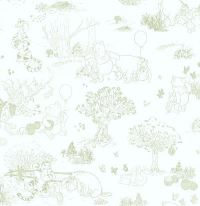 Обои белые Винни Пух DK5843 