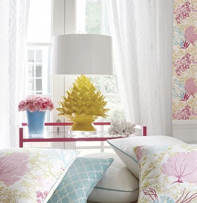 Ткань Thibaut Biscayne F95736 Molokini Pink  - 1