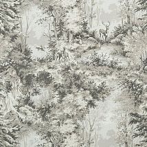 Фото: ткань из льна с изображением леса FD271K136- Ампир Декор