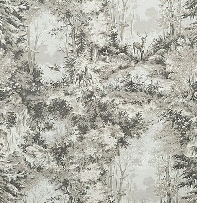 ткань из льна с изображением леса FD271K136 Mulberry