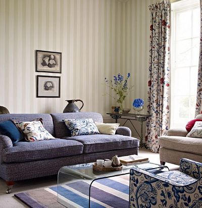 обои в акварельную полоску 212154 Sanderson - 2