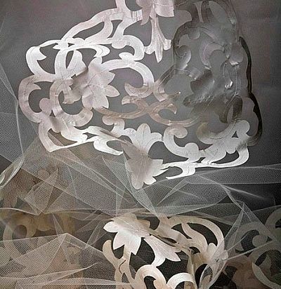 тюль-сетка с аппликацией Victoria 01  - 1