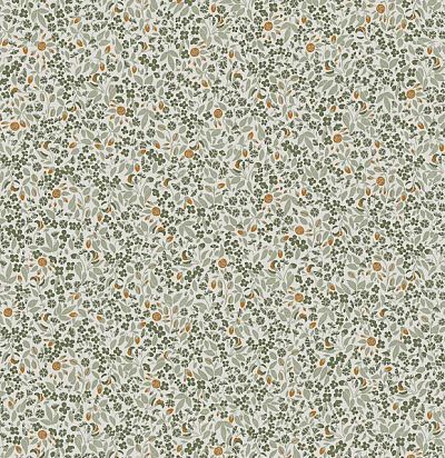 Мелкораппортный растительный дизайн с листьями, цветами и ягодами Khroma Zoom