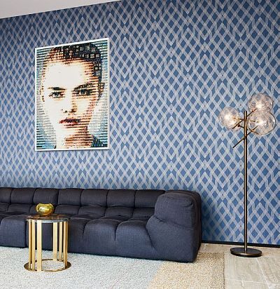 обои синие с 3-D геометрией 34622 ARTE - 2