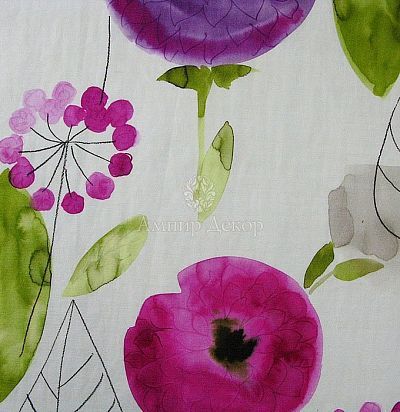 натуральная ткань с акварельным принтом 10367.40 Nobilis