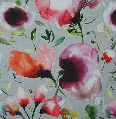 Ткань для портьеры с акварельным рисунком Santana Grenadine 