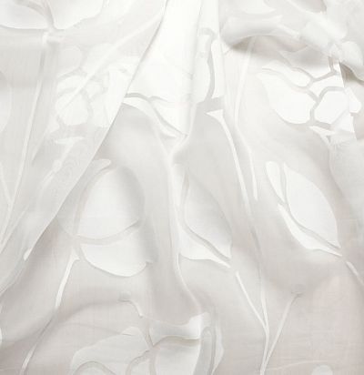 Белый тюль с цветочным узором 4271-09 F 
