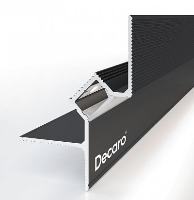 Потолочный теневой профиль D005A анодированный чёрный Decaro