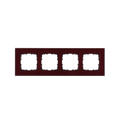 Рамка 4-постовая, стекло цвет Гранатовый Jasmart