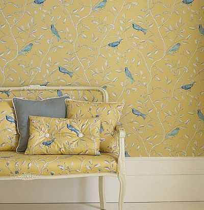желтые обои с птицами DOPWFI101 Sanderson - 1