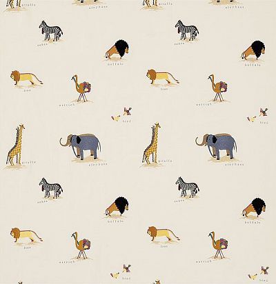 хлопковая ткань с вышивкой животные 233927 Sanderson