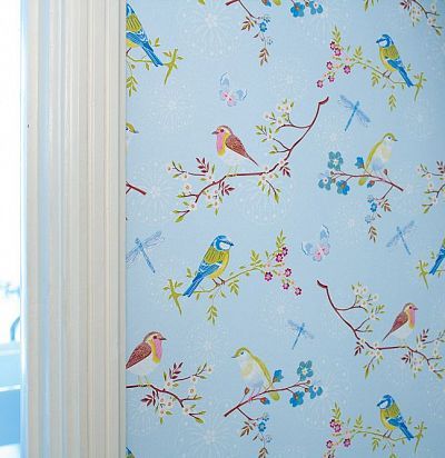 обои светло-голубые 375081  - 1