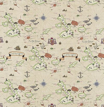 ткань из льна с абстрактным принтом 223275 Sanderson