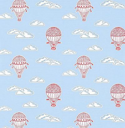 голубые обои с красными воздушными шарами 214030 Sanderson