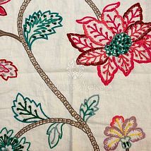 Фото: льняная ткань с вышивкой 10461-41- Ампир Декор