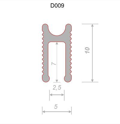 Разделительный профиль D009А анодированный чёрный Decaro - 1
